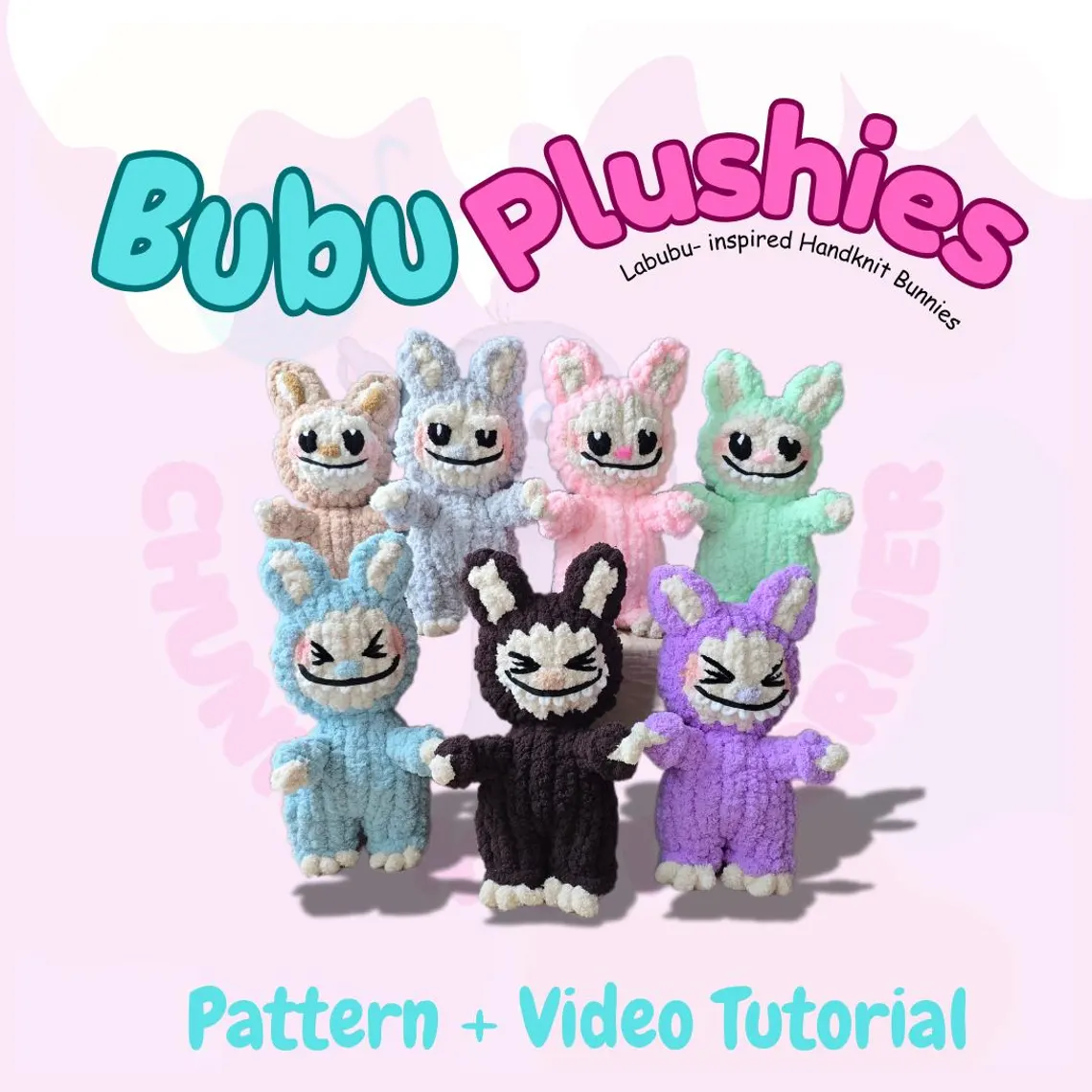 Handknit Bubu Plushies Pattern with Video Tutorial -inspired