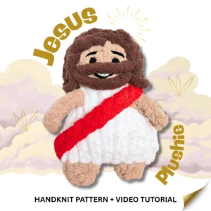 Jesus Plush Pattern PDF — Finger Knit Jesus Plush Toy with Video Tutorial